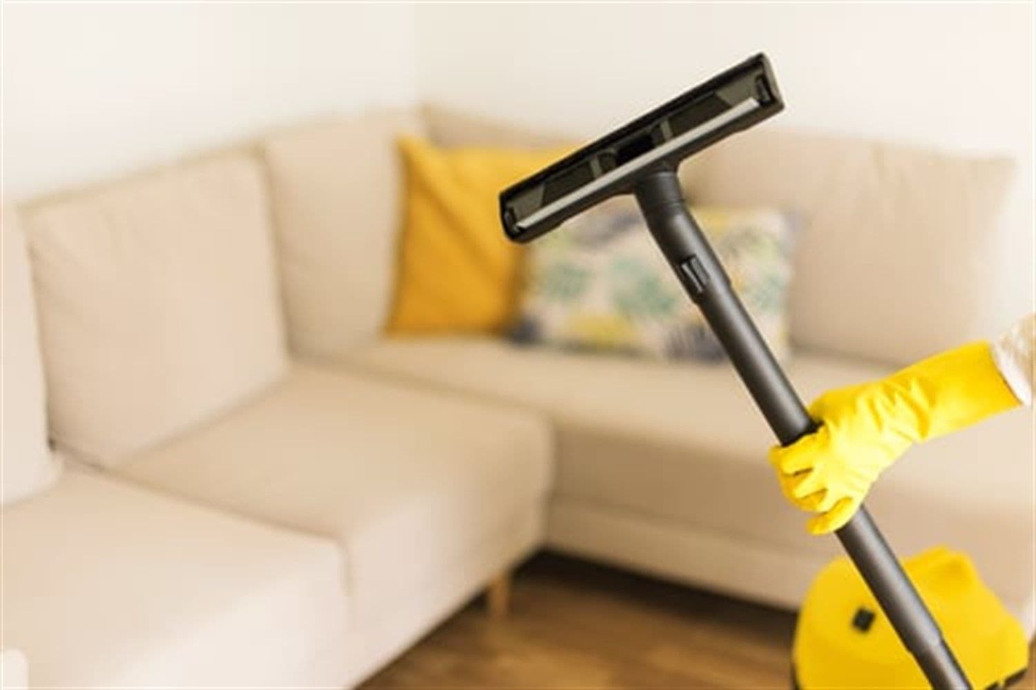 AHC cleaning a bright living room in Crystal Lake, Illinois