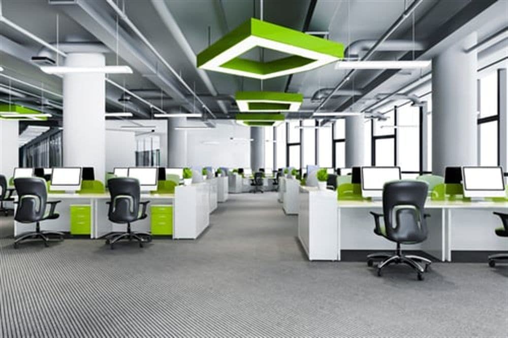 Modern open-plan office maintained by AHC commercial office cleaning in Crystal Lake, IL